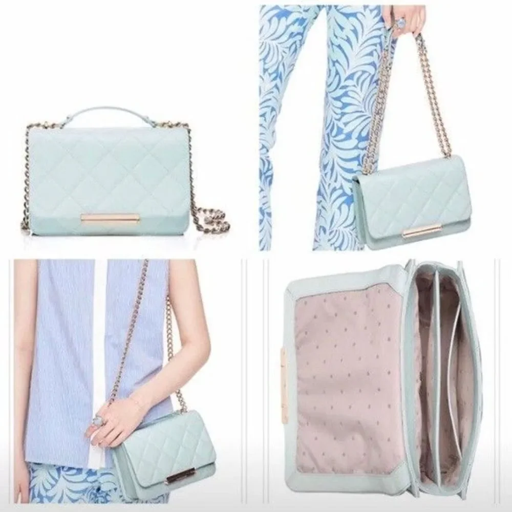 Kate Spade Emerson Place Lawren Quilted Leather Chain Adjustable Strap Crossbody